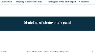 Impact of Partial Shading and bypass diode on PV panel Output Power | PDF