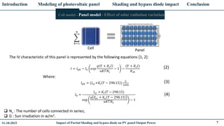 Impact of Partial Shading and bypass diode on PV panel Output Power | PDF