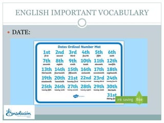 ENGLISH IMPORTANT VOCABULARY
DATE: