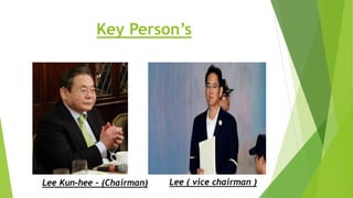 Key Person’s
Lee Kun-hee – (Chairman) Lee ( vice chairman )
 