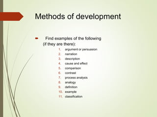 Method Development Definition Presentation ...prose | PPT