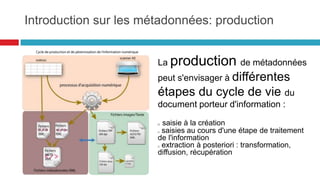 système d’information ouvert d’archivage
OAIS : un modèle conceptuel organisé autour de six entités
gérant les échanges d’informations au sein du système
d’information
11
 