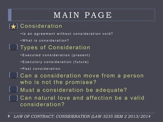 Law of Contract: Consideration