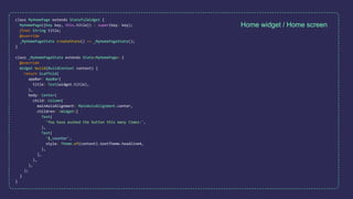 Home widget / Home screen
 