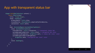 App with transparent status bar
 