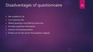 Questionnaire | PPTX