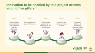 Asian Chicken Genetic Gains (AsCGG):   A platform for exploring, testing and delivering improved chickens for enhanced livelihood outcomes in South EastAsia