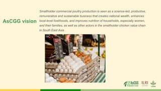 Asian Chicken Genetic Gains (AsCGG):   A platform for exploring, testing and delivering improved chickens for enhanced livelihood outcomes in South EastAsia