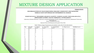 MIXTURE DESIGN APPLICATION
 