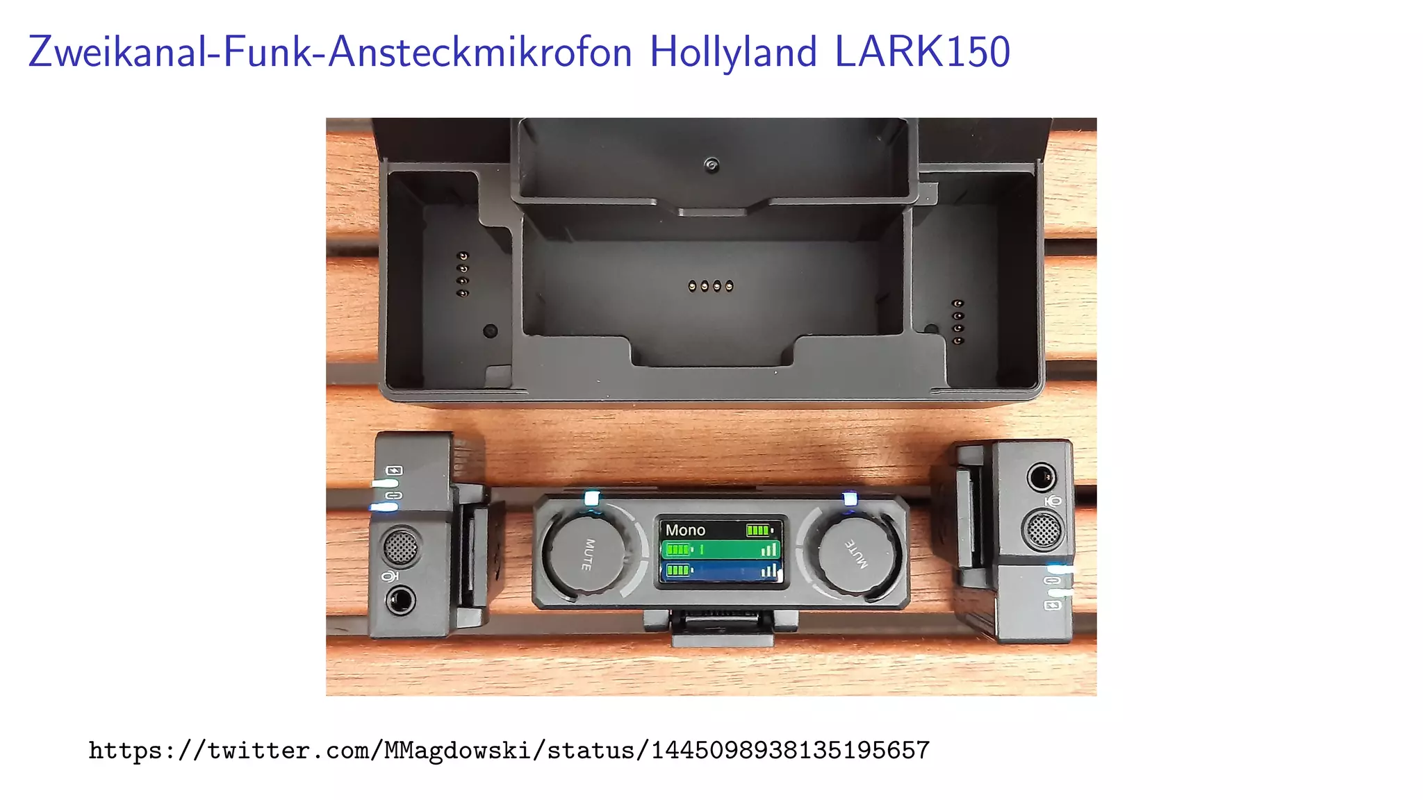 Zweikanal-Funk-Ansteckmikrofon Hollyland LARK150
https://twitter.com/MMagdowski/status/1445098938135195657
 
