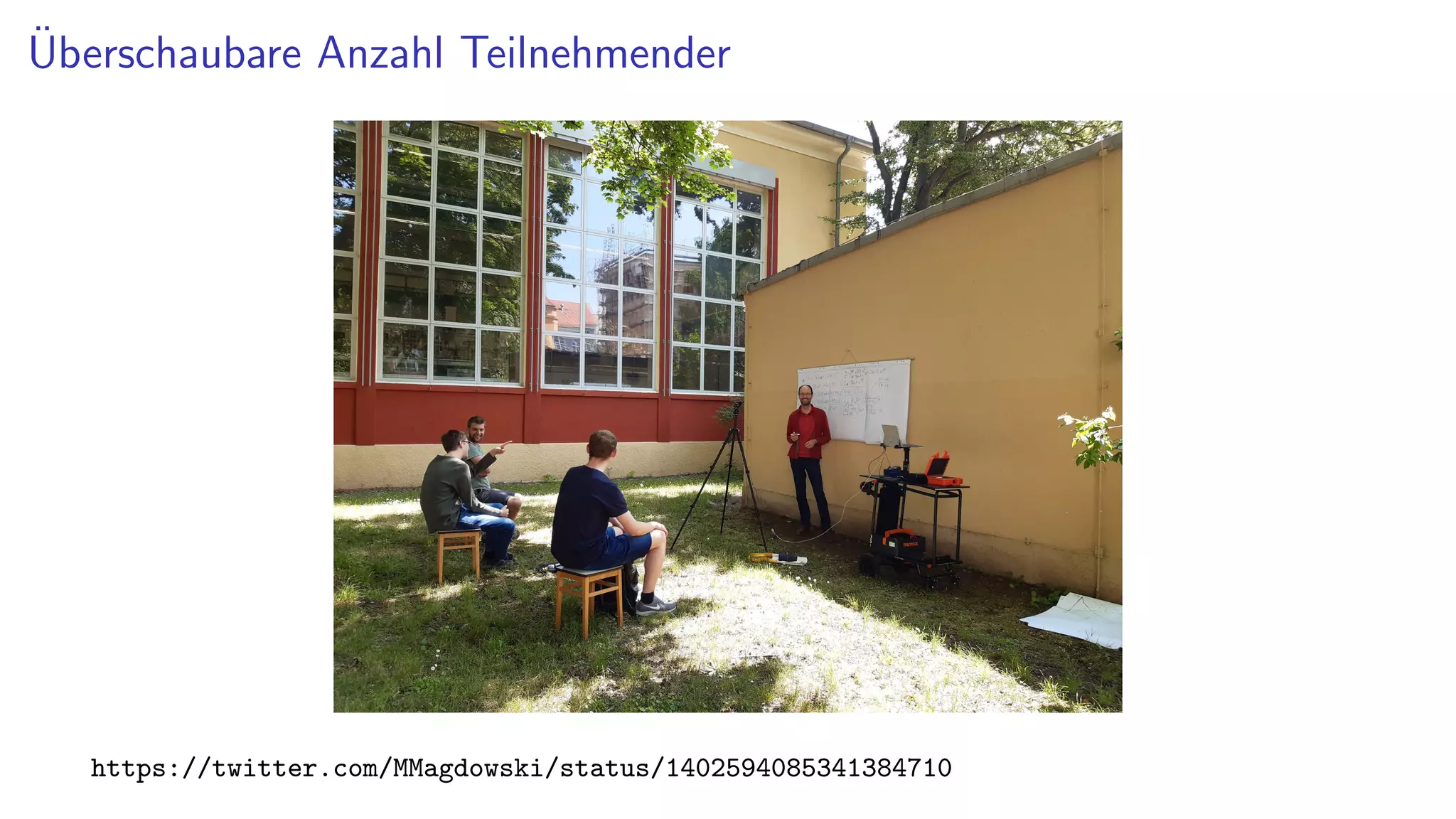 Überschaubare Anzahl Teilnehmender
https://twitter.com/MMagdowski/status/1402594085341384710
 