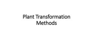 Plant Transformation
Methods
 