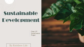 Sustainable
Development
Class 10th
Social Science
Project
By Rainbow Life
 