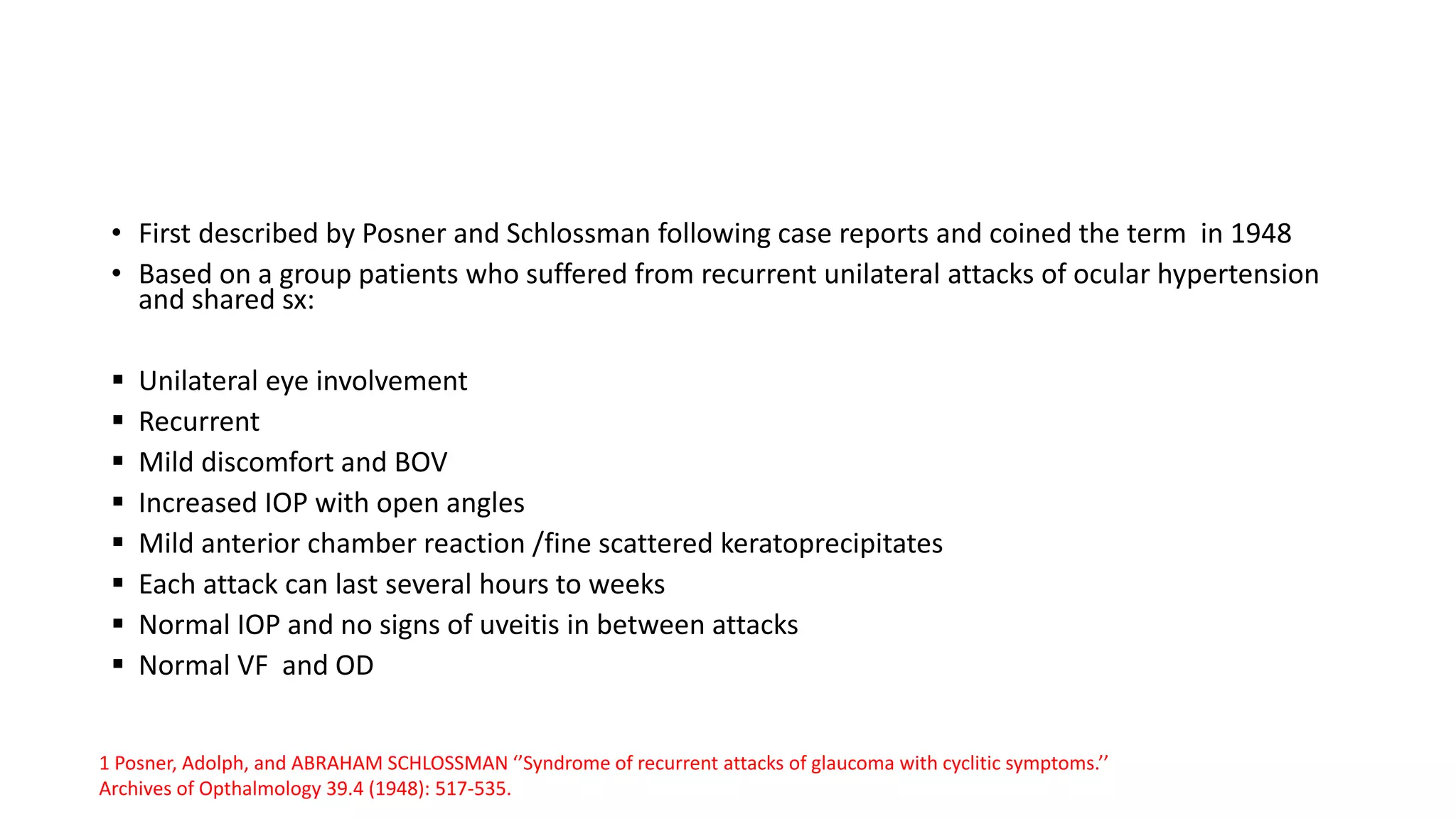 Posner Schlossman Syndrome | PPTX
