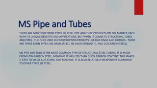 Structural Tubes and Pipe | PPTX