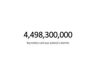 4,498,300,000
Big numbers catch your audience’s attention
 
