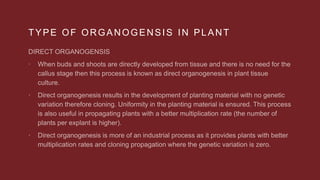TYPE OF ORGANOGENSIS IN PLANT
