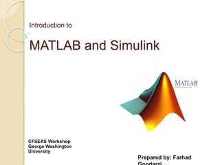Introduction to
MATLAB and Simulink
 