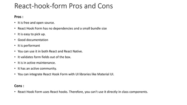 Formik vs React-Hook-form | PPT