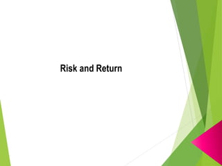Risk and Return
 