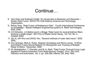 Multi Sensor Data Fusion In Target Tracking | PPT