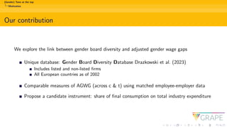 (Gender) tone at the top: the effect of board diversity on gender ...