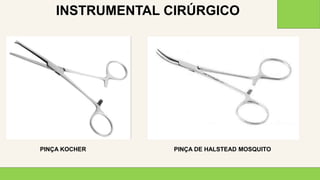 2 0 X X
3 0
INSTRUMENTAL CIRÚRGICO
PINÇA KOCHER PINÇA DE HALSTEAD MOSQUITO
 
