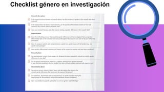 Checklist género en investigación
 