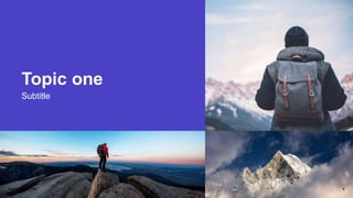 Topic one
Subtitle
Presentation title 4
 