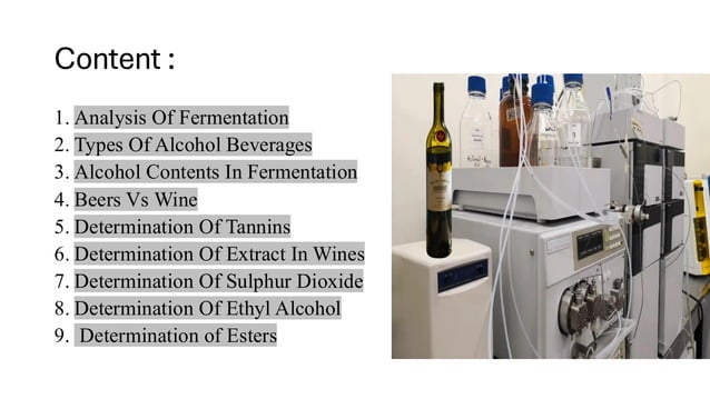 Food analysis ; analysis of fermentation products like wine beer and ...