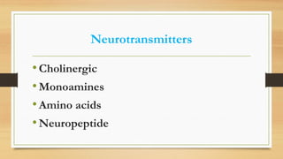 Neurotransmitters and mental health nursing | PPTX