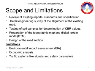 presentationof road design and estimationpptx | PPTX