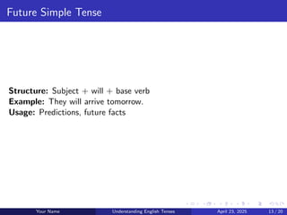 Presentation.pdf presentation on tenses which includes all types of ...