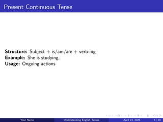Presentation.pdf presentation on tenses which includes all types of ...
