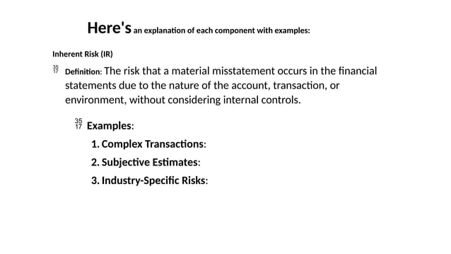 Types of Risk, Audit Risk, Control Risk, examples Details | PPT