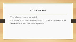 THE IMPORTANCE OF TIME MANAGEMENT....... | PDF