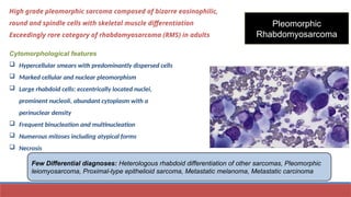 Pleomorphic Rms SOFT TISSUE TUMORS CYTOLOGY/PPTX/HEALTHCARE/PATHOLOGY | PPTX