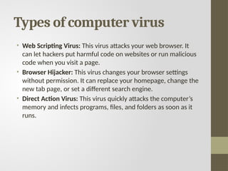 Virus and antivirus topic in easy and asan urdu with coplete details | PPTX