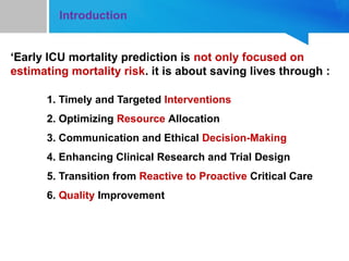 Artificial Intelligence and mortality prediction in ICU | PPTX