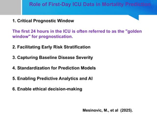 Artificial Intelligence and mortality prediction in ICU | PPTX