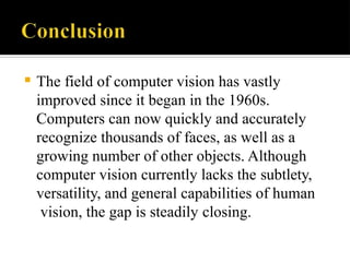 Computer vision and image processing bll | PPTX