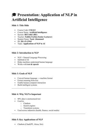 Comprehensive Overview of NLP Applications in Artificial Intelligence ...