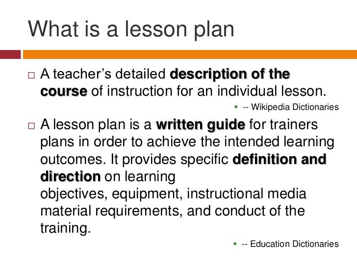 what is the meaning of lesson plan in education