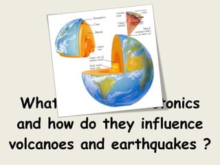 What are plate tectonics and how do they influence volcanoes and earthquakes ? 