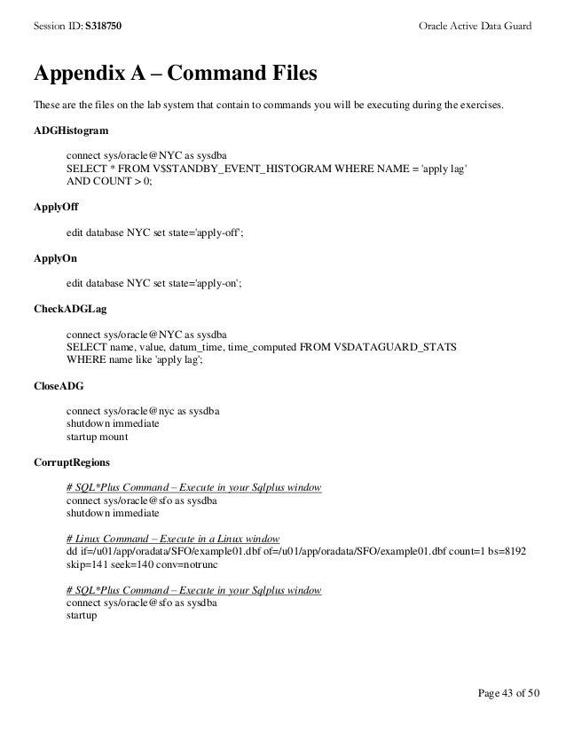 v$standby event histogram hands lab on data active guard Presentation v$standby event histogram hands lab on data active guard Presentation