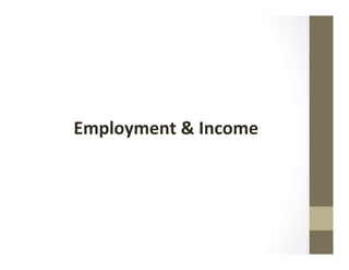 Employment	&	Income	
 