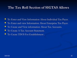Presentation - all Taxes from SIGTAS.ppt
