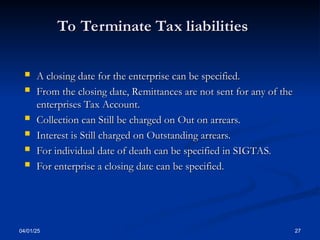 Presentation - all Taxes from SIGTAS.ppt