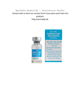 Apotheke Anabolika - Testosteron Kaufen Contact with us from our contact form if you want some from this products http://vermodje.de  