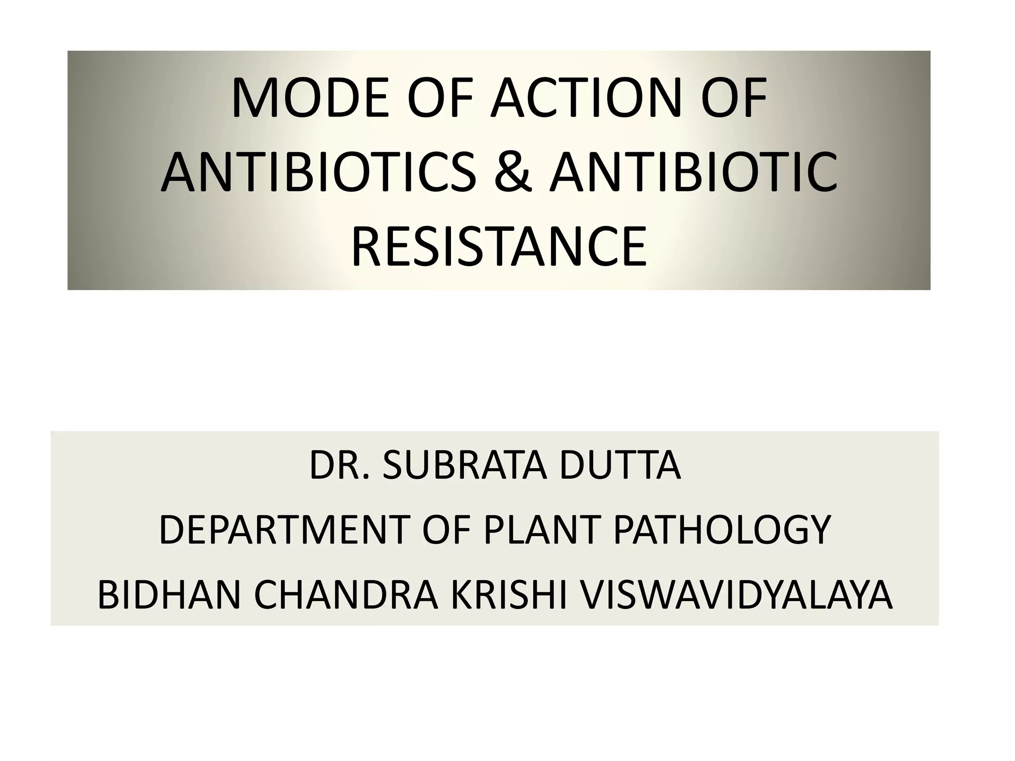 Presentation Antibiotics Pp503 Ppt